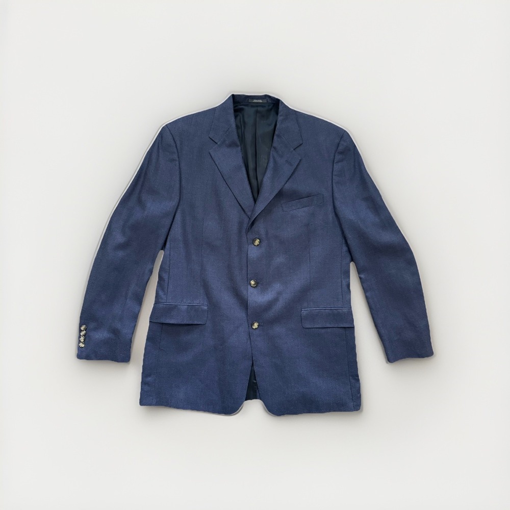 Graham & Gunn Ltd Great Scott Navy Blazer 3 Btn Classic Sport Coat 40R